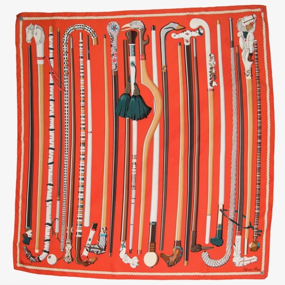 Hermes Accessories - Hermès Silk Scarf Les Canes Motif